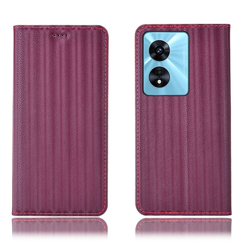 Funda de Cuero Cartera con Soporte Carcasa H23P para Oppo A1 5G Rojo Rosa