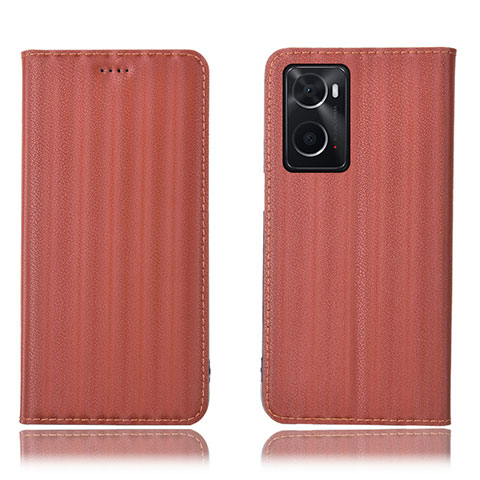 Funda de Cuero Cartera con Soporte Carcasa H23P para Oppo A36 Marron