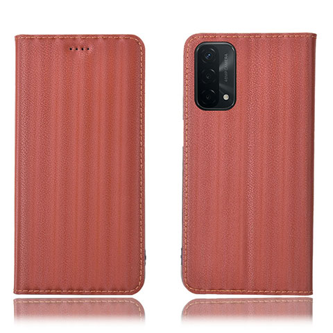 Funda de Cuero Cartera con Soporte Carcasa H23P para Oppo A54 5G Azul