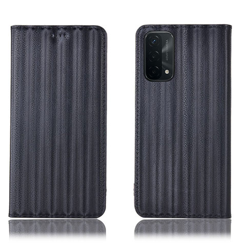 Funda de Cuero Cartera con Soporte Carcasa H23P para Oppo A74 5G Negro