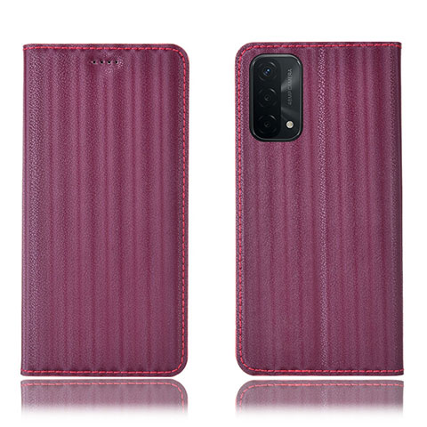 Funda de Cuero Cartera con Soporte Carcasa H23P para Oppo A74 5G Rojo Rosa