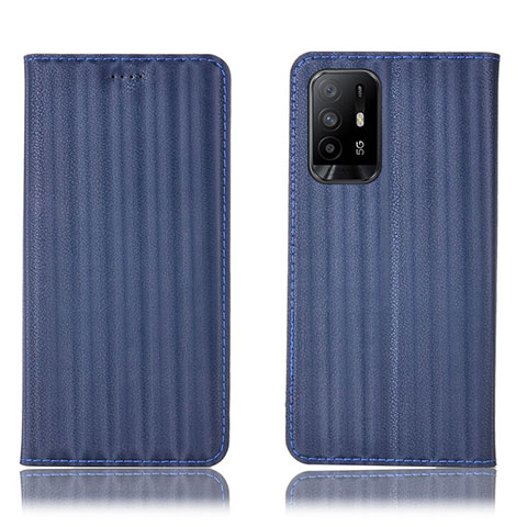 Funda de Cuero Cartera con Soporte Carcasa H23P para Oppo F19 Pro+ Plus 5G Azul