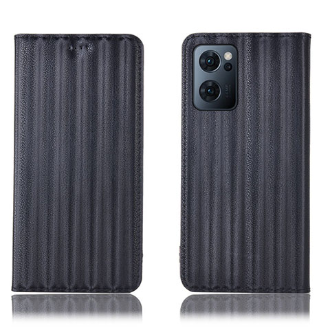 Funda de Cuero Cartera con Soporte Carcasa H23P para Oppo Find X5 Lite 5G Negro