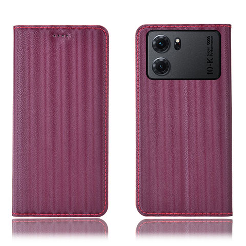 Funda de Cuero Cartera con Soporte Carcasa H23P para Oppo K10 5G Rojo Rosa