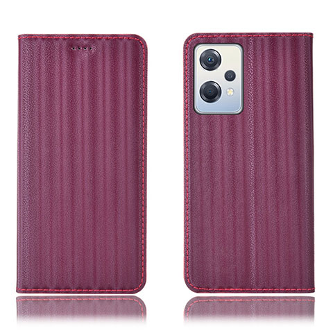 Funda de Cuero Cartera con Soporte Carcasa H23P para Oppo K10X 5G Rojo Rosa