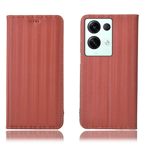 Funda de Cuero Cartera con Soporte Carcasa H23P para Oppo Reno8 Pro+ Plus 5G Marron