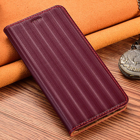 Funda de Cuero Cartera con Soporte Carcasa H23P para Xiaomi Redmi 10X 4G Rojo Rosa