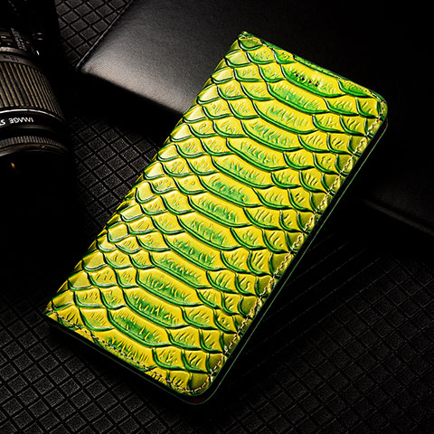 Funda de Cuero Cartera con Soporte Carcasa H25P para Asus ZenFone 8 Flip ZS672KS Verde