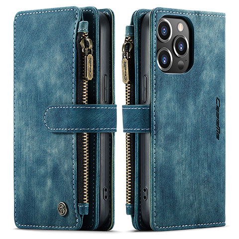 Funda de Cuero Cartera con Soporte Carcasa H27 para Apple iPhone 13 Pro Max Azul