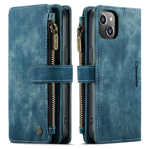 Funda de Cuero Cartera con Soporte Carcasa H28 para Apple iPhone 13 Azul