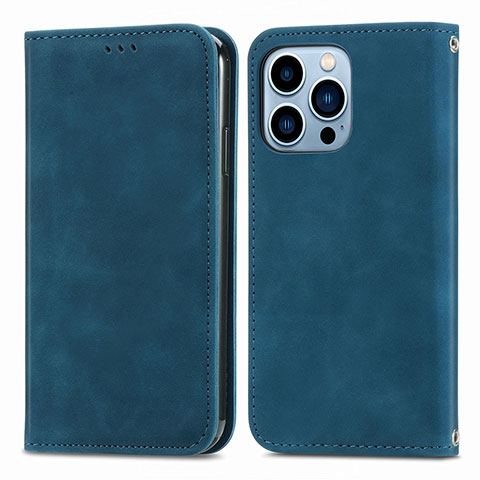 Funda de Cuero Cartera con Soporte Carcasa H30 para Apple iPhone 13 Pro Azul