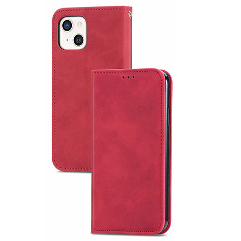 Funda de Cuero Cartera con Soporte Carcasa H30 para Apple iPhone 15 Plus Rojo