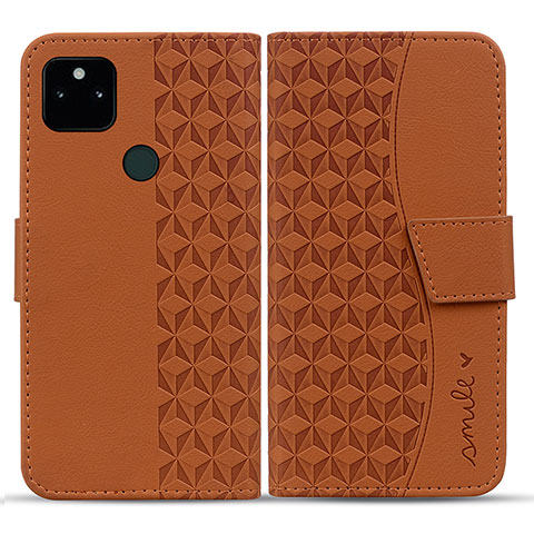 Funda de Cuero Cartera con Soporte Carcasa HF1 para Google Pixel 5a 5G Marron