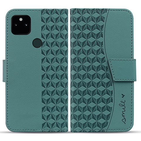 Funda de Cuero Cartera con Soporte Carcasa HF1 para Google Pixel 5a 5G Verde