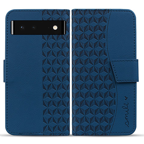 Funda de Cuero Cartera con Soporte Carcasa HF1 para Google Pixel 6 5G Azul