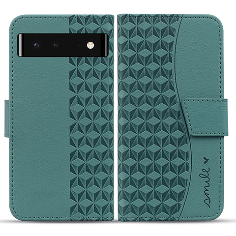 Funda de Cuero Cartera con Soporte Carcasa HF1 para Google Pixel 6 5G Verde