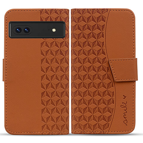 Funda de Cuero Cartera con Soporte Carcasa HF1 para Google Pixel 7 5G Marron