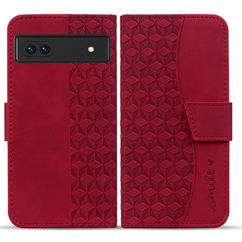 Funda de Cuero Cartera con Soporte Carcasa HF1 para Google Pixel 7 5G Rojo