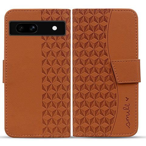 Funda de Cuero Cartera con Soporte Carcasa HF1 para Google Pixel 7a 5G Marron