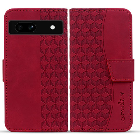 Funda de Cuero Cartera con Soporte Carcasa HF1 para Google Pixel 7a 5G Rojo