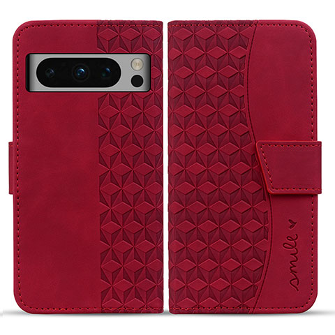 Funda de Cuero Cartera con Soporte Carcasa HF1 para Google Pixel 8 Pro 5G Rojo