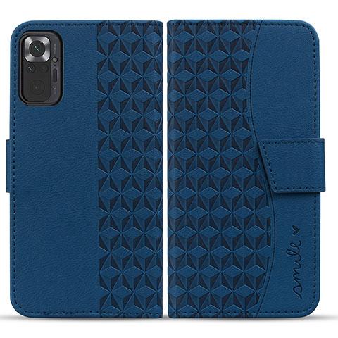 Funda de Cuero Cartera con Soporte Carcasa HF1 para Xiaomi Redmi Note 10 Pro 4G Azul