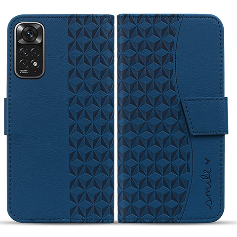 Funda de Cuero Cartera con Soporte Carcasa HF1 para Xiaomi Redmi Note 11 4G (2022) Azul