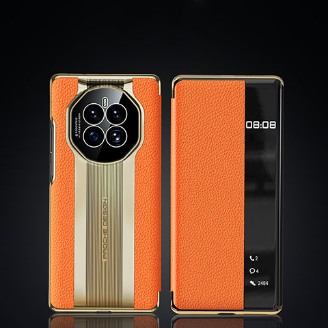 Funda de Cuero Cartera con Soporte Carcasa JB2 para Huawei Mate 50E Naranja