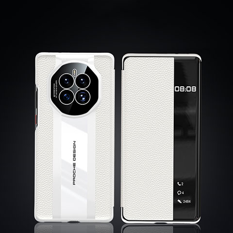 Funda de Cuero Cartera con Soporte Carcasa JB3 para Huawei Mate 50 Blanco