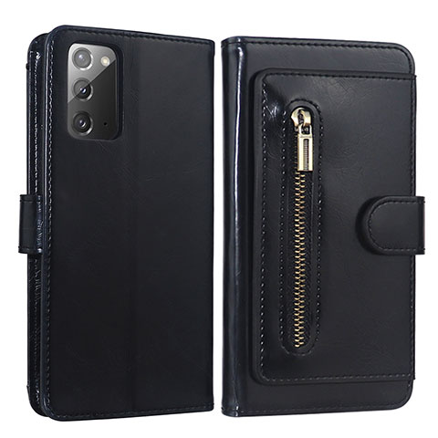 Funda de Cuero Cartera con Soporte Carcasa JDK para Samsung Galaxy Note 20 5G Negro