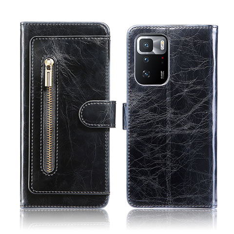 Funda de Cuero Cartera con Soporte Carcasa JDK para Xiaomi Redmi Note 10 Pro 5G Negro