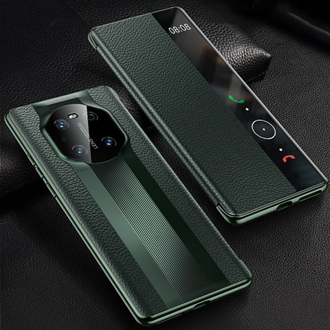 Funda de Cuero Cartera con Soporte Carcasa K01 para Huawei Mate 40E Pro 5G Verde Noche