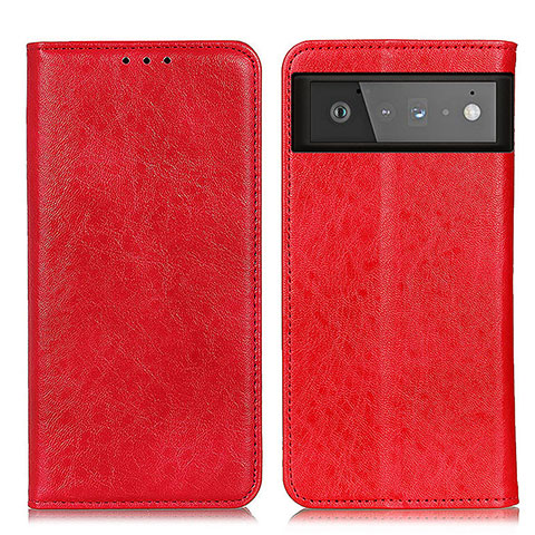 Funda de Cuero Cartera con Soporte Carcasa K01Z para Google Pixel 6 5G Rojo