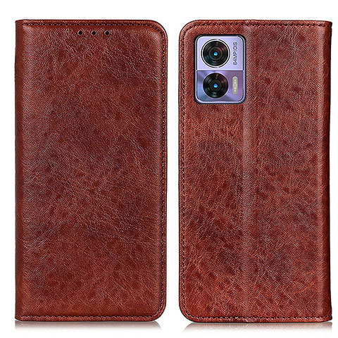 Funda de Cuero Cartera con Soporte Carcasa K01Z para Motorola Moto Edge 30 Neo 5G Marron