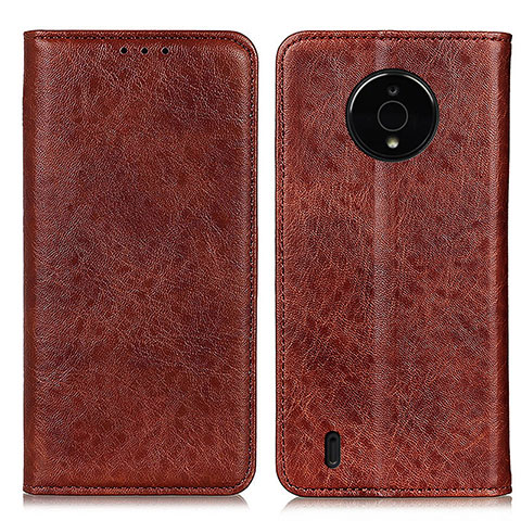 Funda de Cuero Cartera con Soporte Carcasa K01Z para Nokia C200 Marron