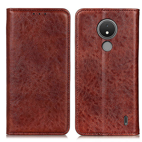 Funda de Cuero Cartera con Soporte Carcasa K01Z para Nokia C21 Marron