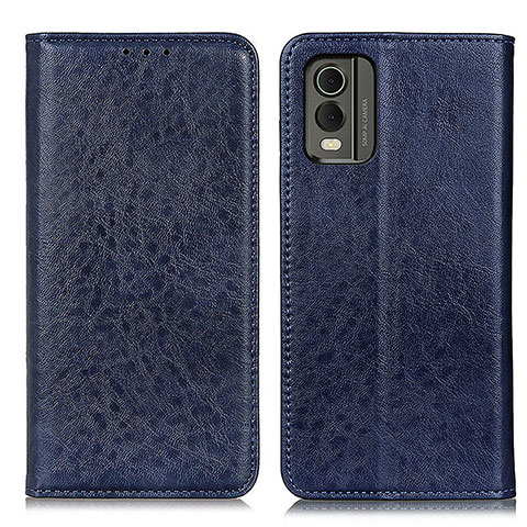 Funda de Cuero Cartera con Soporte Carcasa K01Z para Nokia C210 Azul