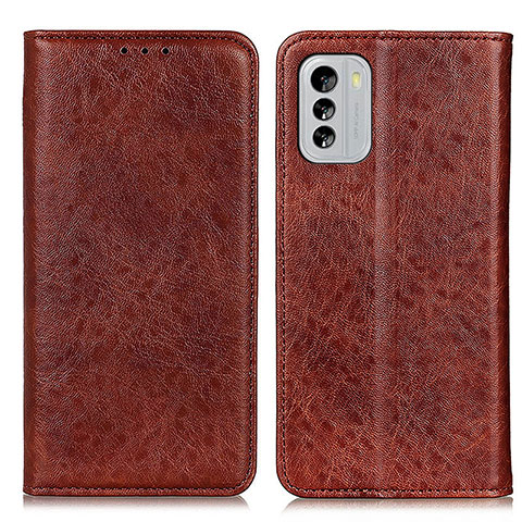 Funda de Cuero Cartera con Soporte Carcasa K01Z para Nokia G60 5G Marron