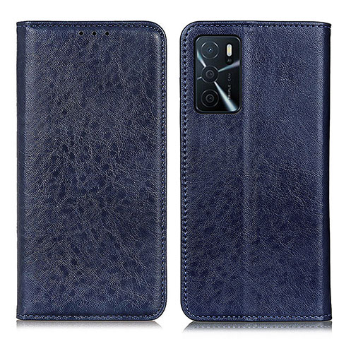 Funda de Cuero Cartera con Soporte Carcasa K01Z para Oppo A16s Azul