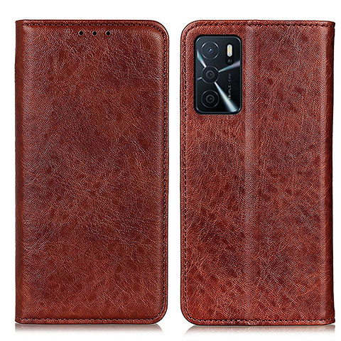 Funda de Cuero Cartera con Soporte Carcasa K01Z para Oppo A16s Marron