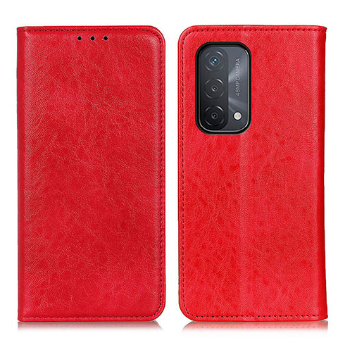 Funda de Cuero Cartera con Soporte Carcasa K01Z para Oppo A54 5G Rojo