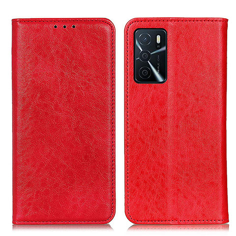 Funda de Cuero Cartera con Soporte Carcasa K01Z para Oppo A54s Rojo