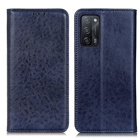 Funda de Cuero Cartera con Soporte Carcasa K01Z para Oppo A55 5G Azul