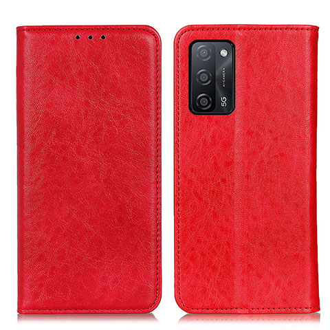 Funda de Cuero Cartera con Soporte Carcasa K01Z para Oppo A55 5G Rojo