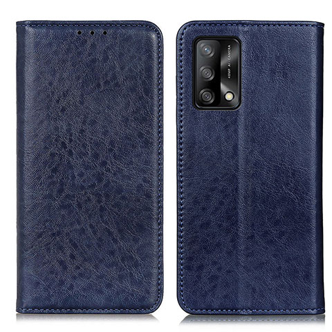 Funda de Cuero Cartera con Soporte Carcasa K01Z para Oppo A95 4G Azul