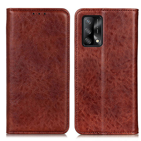 Funda de Cuero Cartera con Soporte Carcasa K01Z para Oppo A95 4G Marron