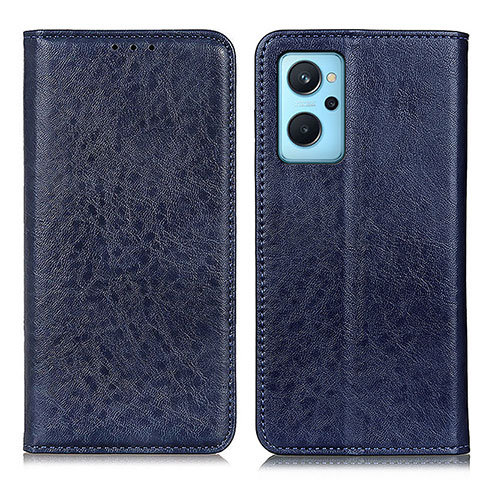 Funda de Cuero Cartera con Soporte Carcasa K01Z para Oppo A96 4G Azul