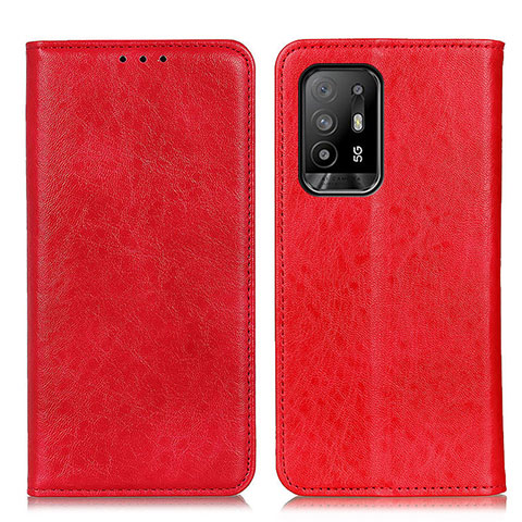 Funda de Cuero Cartera con Soporte Carcasa K01Z para Oppo F19 Pro+ Plus 5G Rojo