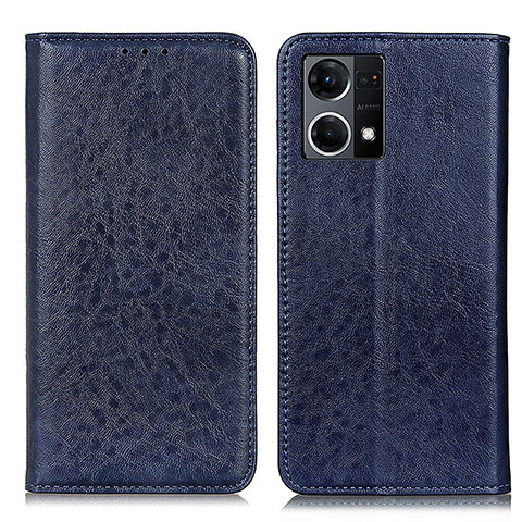 Funda de Cuero Cartera con Soporte Carcasa K01Z para Oppo F21 Pro 4G Azul