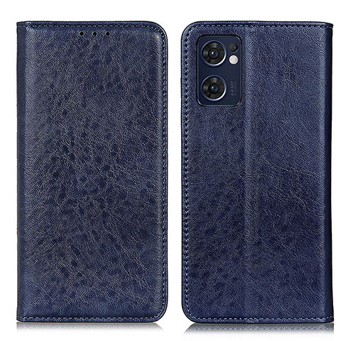 Funda de Cuero Cartera con Soporte Carcasa K01Z para Oppo Find X5 Lite 5G Azul